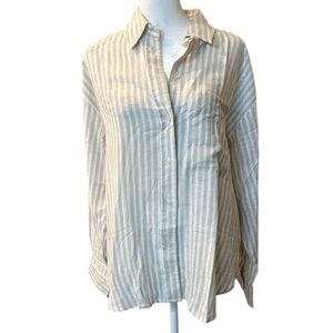 Abercrombie & Fitch Beige Striped Button Down Shirt
